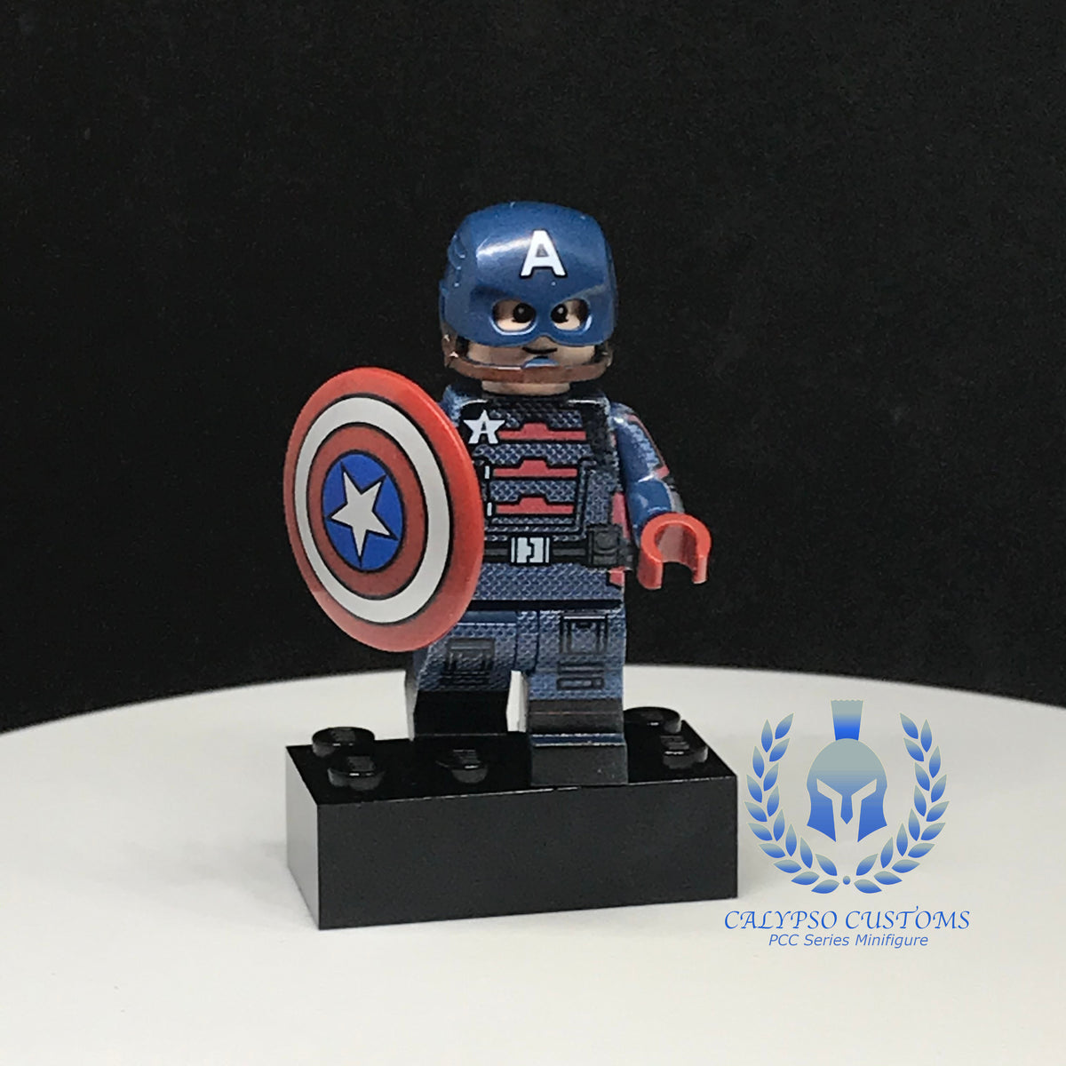 Captain America™ Badge Reel Made With LEGO® Minifigure™ Pediatric