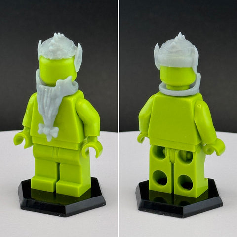 Custom 3D Printed MOTU Demo Man Beard/Hair, Gray Miniature Piece