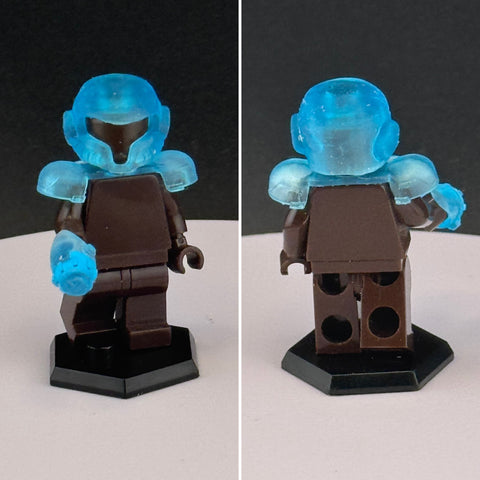 Custom 3D Printed Metroid Bounty Hunter Armor Transparent Blue Miniature Gear