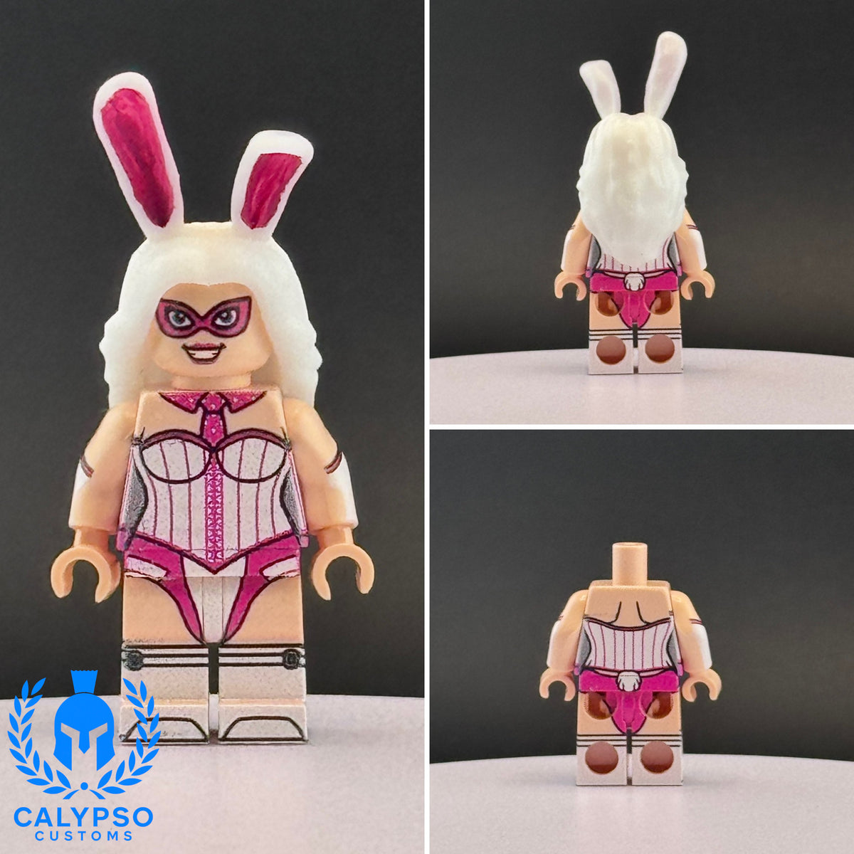 Calypso Customs White Rabbit Custom UV Printed PCC Series Miniature