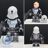 Black/Grey Neo Crusader Mandalorian Custom Printed PCC Series Minifigure