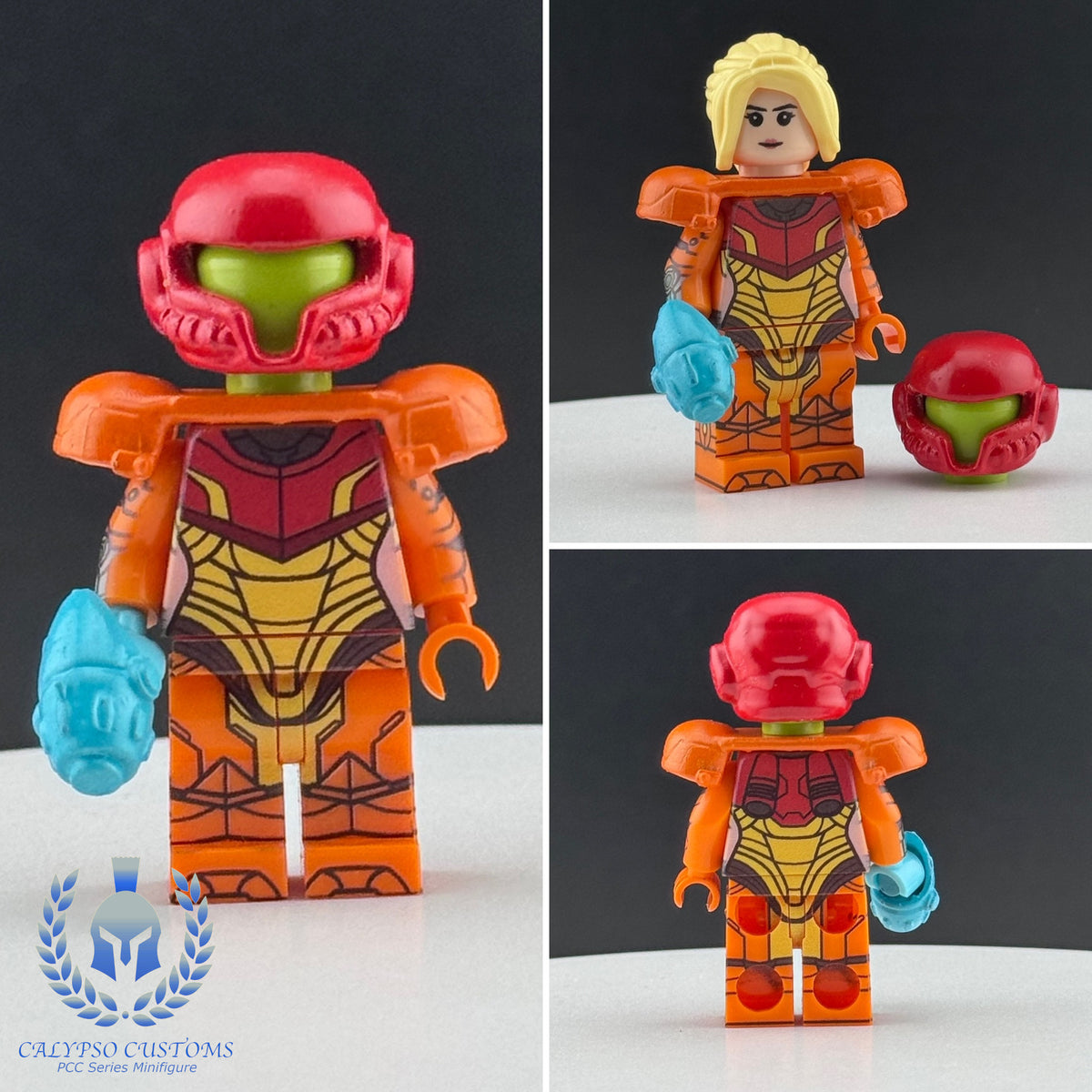 Metroid Figure Custom Calypso Customs Metroid Samus Aran Custom Printed PCC Series Minifigure