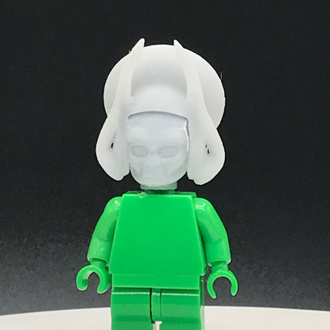 Custom 3D Printed Rune Hakku Alien Minifigure Head (2 Pieces)