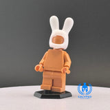 Custom 3D Printed White Bunny Helmet Headpiece Miniature Piece