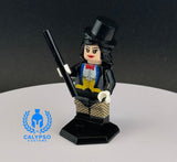 Custom figure with a top hat and cane on a dark background, featuring the Calypso Customs logo.