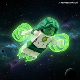 Jade Green Lantern Space Flight AI Representation