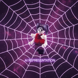 Muffet Spiderweb AI Art - Overhead View