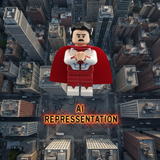 Omniman Hovering Above City