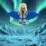 Snowbird in Arctic with aurora