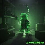 Transparent Green Spartan Scout Corrected Proportions AI Representation