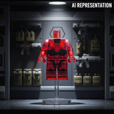 Transparent Red Spartan Armor No Helmets Armory Display AI Representation