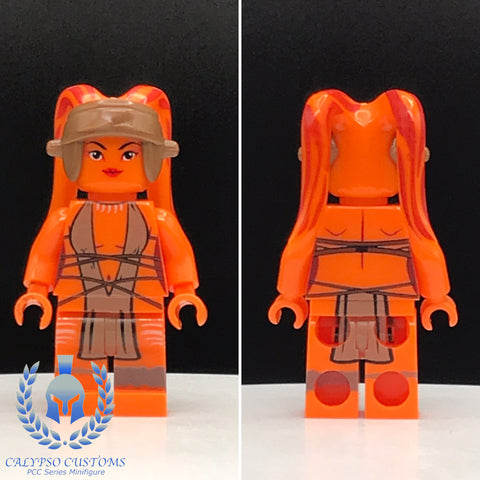 Ryloth Twi'lek Orange Custom Printed PCC Series Minifigure