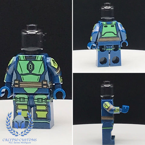 Green/Dark Blue Fem Crusader Mando PCC Series Minifigure Body