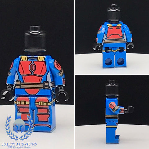 Red/Blue Fem Battle Master Mando PCC Series Minifigure Body