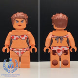 White + Red Polka Dots Swimsuit Model V6 Custom Printed PCC Series Minifigure