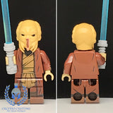 Unmasked Keldor Jedi Knight Custom Printed PCC Series Minifigure