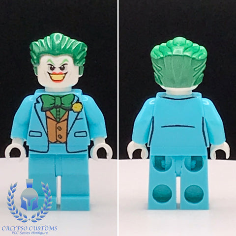 Classic Joker Teal Blue Custom Printed PCC Series Minifigure