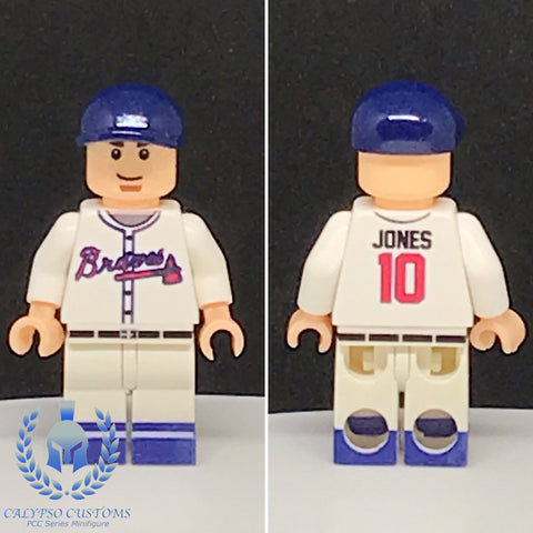 Braves Clipper Jones #10 Custom Printed PCC Series Minifigure