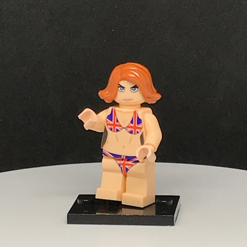 UK Swimsuit Model Custom Printed PCC Series Minifigure