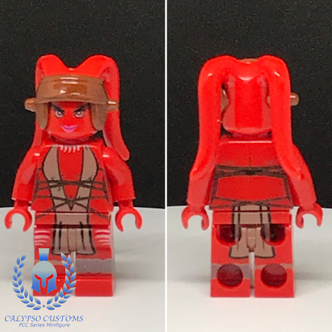 Ryloth Twi'lek Red Custom Printed PCC Series Minifigure