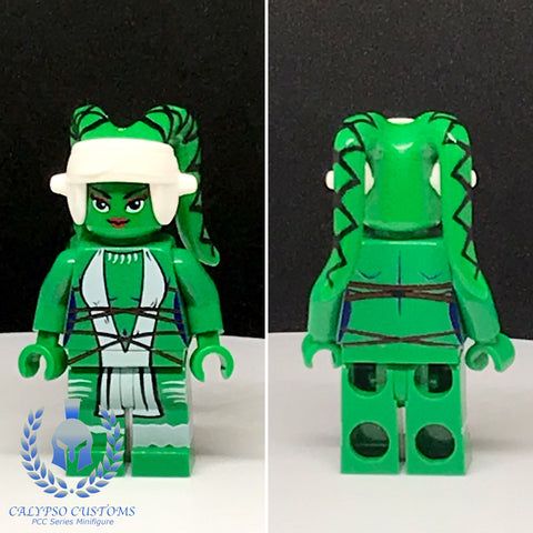 Ryloth Twi'lek V2 Green Custom Printed PCC Series Minifigure