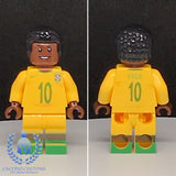 Soccer Player Pele #10 Custom Printed PCC Series Minifigure