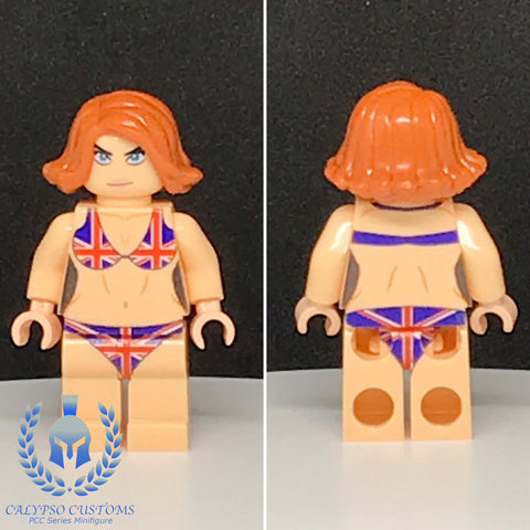 UK Swimsuit Model Custom Printed PCC Series Minifigure