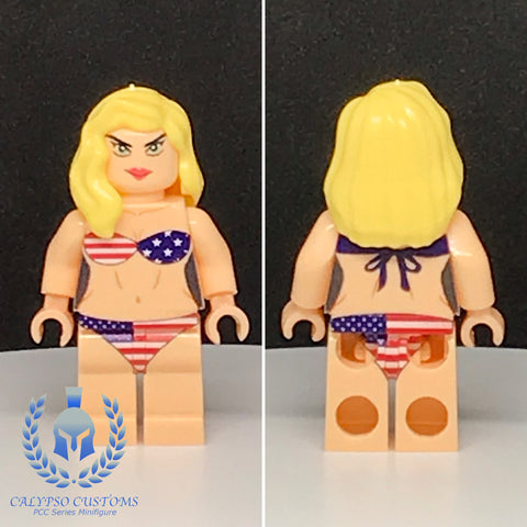 USA Swimsuit Model Custom Printed PCC Series Minifigure