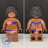 USA Swimsuit Model V2 Custom Printed PCC Series Minifigure