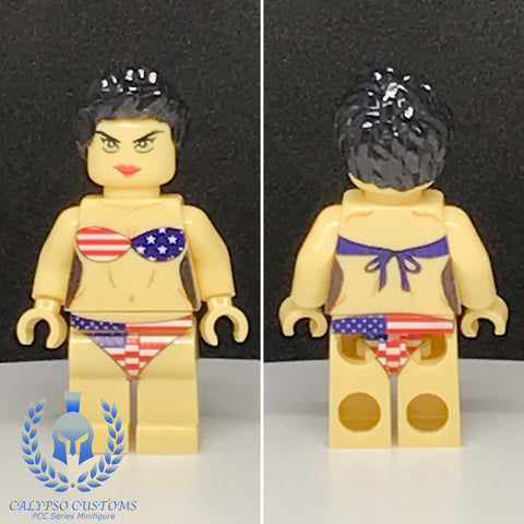 USA Swimsuit Model V3 Custom Printed PCC Series Minifigure