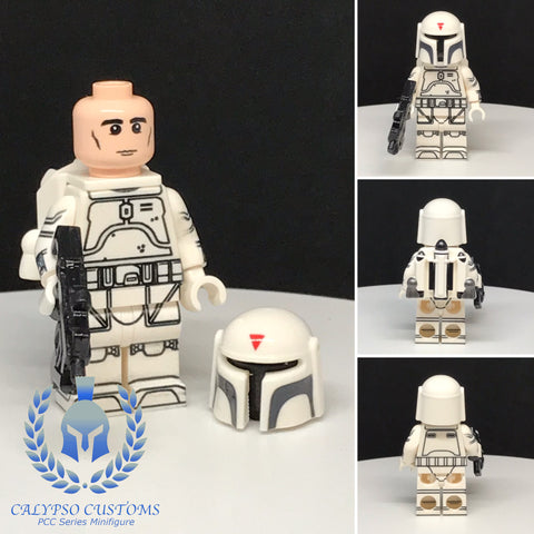 White Armor Mando Custom Printed PCC Series Minifigure